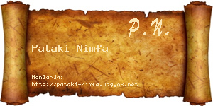 Pataki Nimfa névjegykártya